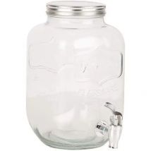 Maxia Market - Tarro dispensador con grifo y tapa Volga 4 o 8 Litros Cristal vidrio para agua o bebidas