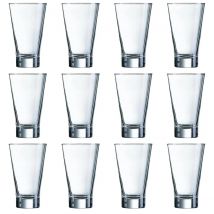 Arcoroc Shetland - Caja 12 Vasos Altos de Vidrio Reciclable 35CL, Fabricados en Francia
