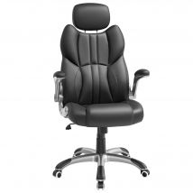 Sedia da ufficio SONGMICS, sedia da gioco ergonomica, meccanismo di inclinazione, braccioli pieghevoli, ruote universali, altezza regolabile, sedia da corsa, nero inchiostro/marrone caramello/bianco