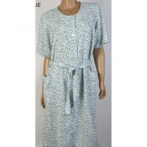 Bata para Mujer, Modelo 3120, Estampado Floral, Color Azul, Lin