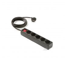 Regleta enchufe de base múltiple avant 5 tomas 1.5m + interruptor negro