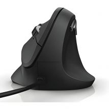 Hama Ratón Ergonómico Vertical para Diestros 3 Niveles de Velocidad Hasta 1800 Ppp con Cable Negro