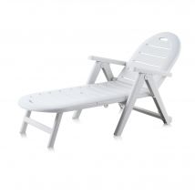 Tumbona Plegable Shaf Caiman Blanca - Reposabrazos Cómodos y Resistente a la Intemperie