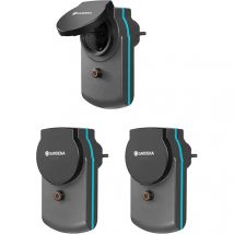 Gardena 19096-20 Adaptador, Negro y Turquesa, Set de 3 Piezas