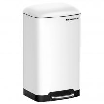 SONGMICS Cubo de Basura para la Cocina, 30 L, Cubo de Pedal de Acero con Tapa y Cubo Interior,