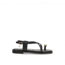 SANDALIA DEDO CRUZADA ETIKA 10074 GAVDOS, MUJER NEGRO