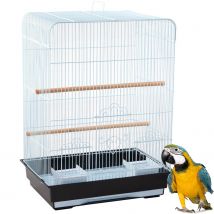 Jaula para Pájaro para Pajarera Periquito Canarios con Comedero Bebedero Saltado para Descanso Color al Azar BPS-1211