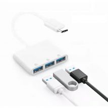 FGNS.Hub Tipo-C a 3 USB ,Multipuerto USB C Dock Adaptador per MacBook Pro/Air/iPad Pro/ DELL XPS/Chromebook Dispositivos USB C 
