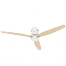 Taurus - Polar 3B Ventilador de Techo con Mando a Distancia  30 W  Madera Natural  Madera Clara  Ultra silencioso  3 Aspas 132 de Diámetro  Función Verano-Invierno  Temporizador  LED