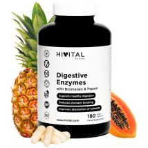 Enzimas Digestivas. 180 cápsulas veganas para 6 meses. Hivital