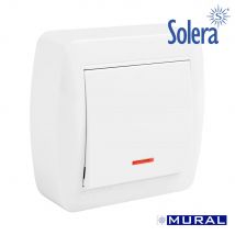 Conmutador unipolar con indicador luminoso 74x72x78mm solera mur02ilu
