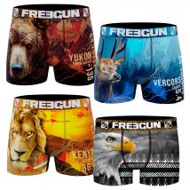 Freegun Pack de 4 Bóxer EAGLE, BEAR, DEER y LION L - Multicolor