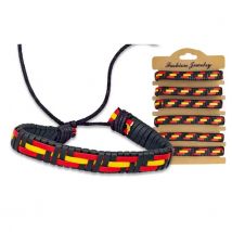 Pulsera de piel sintética con banderas de España, juego de 6
