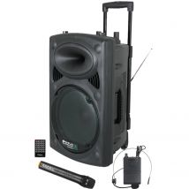 IBIZA SOUND Altavoz Portátil PORT15UHF-BT con Bluetooth y Micrófonos UHF