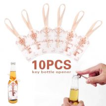 Disok Set 10 Abrebotellas Vintage + Tarjeta Celebración - Detalles y regalos originales para invitados de boda, bodas, comuniones