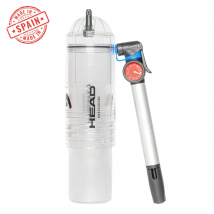 Presurizador de pelotas de tenis y pádel HEAD X4 Pump + Bomba de aire 27 cm - Mantén y recupera la presión entre partidos, marca Head