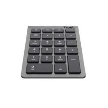 Trust Xalas Teclado Numérico Inalámbrico para PC Portátil y Ordenador, Numpad 22 Teclas, Receptor USB 2.4 GHz, Mini Teclado Portátil, Cálculo de Números Oficina Contabilidad Datos, Plata