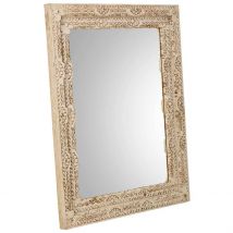 Espejo de Madera artesanal blanco 80x3x100h cm