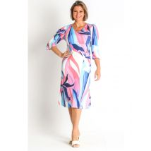 368486L  VESTIDO PUNTO ESTAMPADO CORTE CINTURA