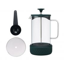 La Cafetière Zero - Cafetera verde para 8 tazas, prensa francesa sin ensuciar, resistente al calor, con mango de vidrio y base de silicona extraíble, fácil de limpiar, idea de regalo para los