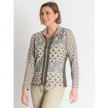 371324N  CHAQUETA PUNTO LANOSO ESTAMPADO CENEFAS