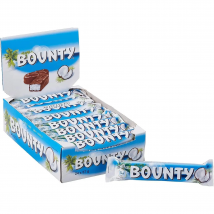 BOUNTY 24x57gr - Chocolatina Rellena de Coco - Caja de 24 Unidades