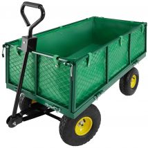 Tectake - Carrito de transporte con funda interior máx. 550 kg  Laterales abatibles con cierre  Incluye funda para el interior  Mango acolchado