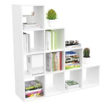 Dormidán Estantería en forma de escalera con almacenamiento en 10 cubos