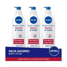 NIVEA Body Milk Repara & Cuida 400ml - Pack ahorro de 3 unidades (total 1,2 litros)