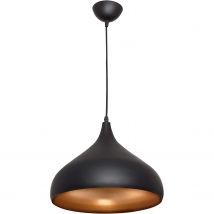 BEL AIR HOME - Lámpara Colgante Bonn Estilo Vintage en Negro y Oro, Diámetro 32 Cm