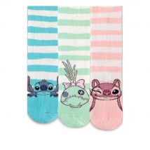 Lilo & Stitch - Calcetines para mujer (3 unidades), Multicolor-, 3-6.5 US