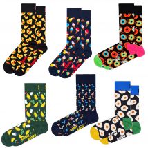Happy Socks Calcetines Estampados Pizza Taco Eggs Ice Cream Donut Flamingo para Hombre - Talla 41-46