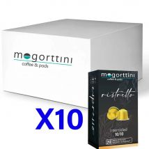 Mogorttini - Café Ristretto, 200 Cápsulas de Aluminio Compatibles con Nespresso (Formato 10x20 uds). Alta Calidad.