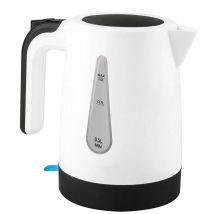Hervidor de agua eléctrico 1200W 1L KUKEN - Acabado en plástico blanco y negro.