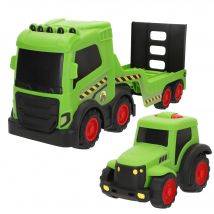 Teamsterz - Camión de granja con tractor, juguete resistente con piezas grandes, para peques desde 18 meses, funcionamiento manual, sin pilas, diseño colorido, ideal para interior o exterior,