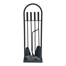 KIT DE CHIMENEA, NEGRO, 4 piezas, 23 x 68 cm