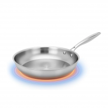 SANTA CLARA | Sartén Acero Inoxidable 18/10 Trifusión de 20 a 30 cm sin Revestimiento para Inducción, Apta Horno Gas Vitro, Cocina Saludable, Sartén Acero Inoxidable Sin Tóxicos