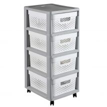 Curver regał infinity kd 4x10l ażurowy /gris/blanco