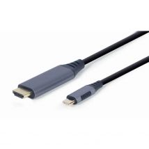 Gembird cc-usb3c-hdmi-01-6 adaptador de cable de vídeo 1,8 m usb tipo c hdmi tipo a (estándar) negro, gris
