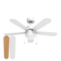 UNIVERSALBLUE Universalblue Ventilador de Techo Blanco con Aspas Reversibles y 50W de Potencia