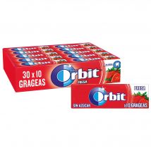 Orbit Chicles - Sin Azúcar - Sabor Fresa - Formato Gragea (30 x 10 chicles)