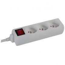 Perel Base Múltiple 3 Tomas Interruptor Tierra Lateral Espiga