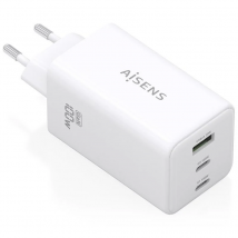 AISENS Cargador GaN 100W, 2x USB-C PD3.0 QC4.0 QC5.0, 1x USB-A QC3.0, Blanco