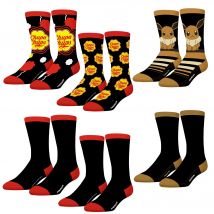 Freegun Calcetines Hombre 6 Pares Variados Algodón Dragon Ball Chupa Chups Pokemon