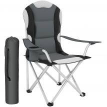Tectake - Silla de camping acolchada, Para camping, pesca, playa o el jardín de su casa, Reclinése