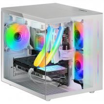 Mars Gaming MC-View, Caja Minitorre Gaming Micro-ATX, Cristal Templado 90° Sin Marco, Estructura