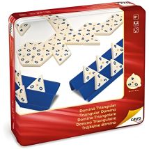 Cayro Dominó Triangular en Caja de Metal 27x27 - Juego de Mesa Clásico