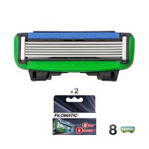 Pack 8 uds recambio cuchillas de afeitar FILOMATIC "FILO6" en varios colores