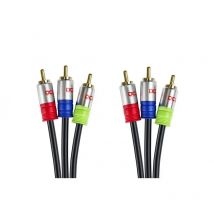 Dcu Cable RCA 3 Machos A 3 RCA Machos HQ 3m Alta Calidad Conectores Colores
