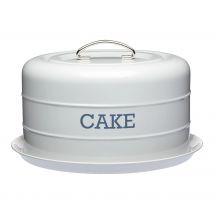 Living Nostalgia KitchenCraft Airtight Cake Storage Tin/Cake Dome, 28.5 x 18 cm - French Grey
